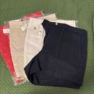 J. Crew Red and Cream Shorts for Casual Outings